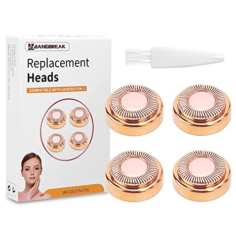 Facial Hair Remover Replacement Heads 4 Count, Compatible with Finishing Touch Flawless Facial Hair Removal Tool, Single Halo First Generation (GEN 1)