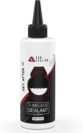 KOM Cycling Tubeless Tire Sealant for Bicycles Repair Tubeless Tires with Bicycle Sealant 500ml 1000ml Options - Compatible with a Tubeless Sealant Injector & Tire Repair Tool - Fast Tubeless Repair!