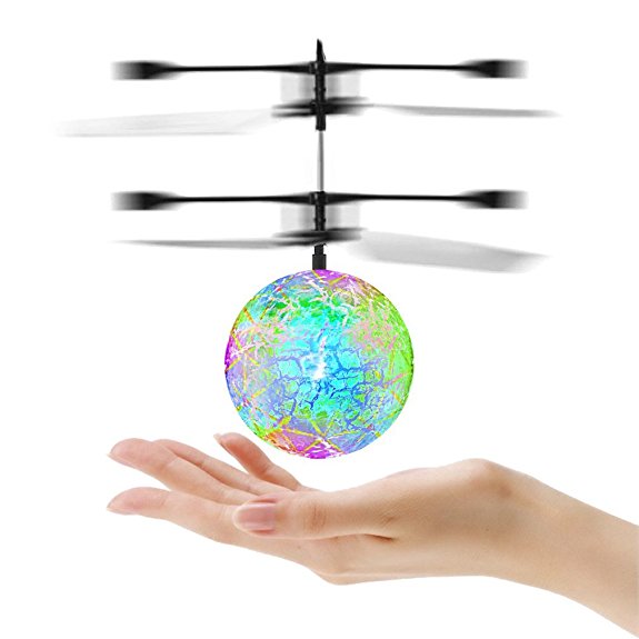RC Flying Ball, LESHP RC Toy RC infrared Induction Mini Aircraft Flashing Light Remote Helicopter Ball Built-in Shining LED Lighting for Kids, Teenagers Colorful Flying for Kids Toy (Green)
