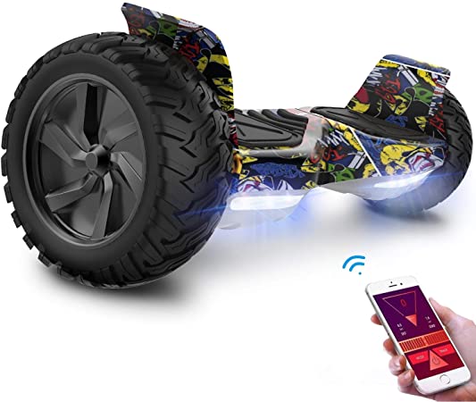 GeekMe Hoverboard Segway 8.5 inch wheels all terrain Electric Self Balancing Scooter With Powerful Motor LED Lights/Bluetooth/APP Gift for Kids and Adults