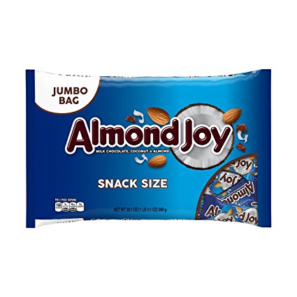 ALMOND JOY Candy Bars (Snack Size, 20.1-Ounce Jumbo Bag)