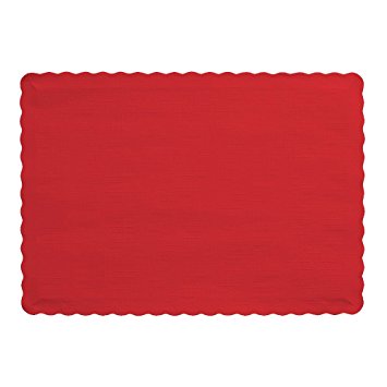 Creative Converting 50 Count Touch of Color Paper Placemats, Classic Red