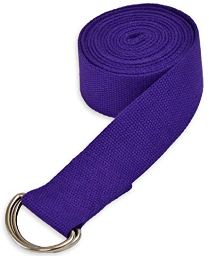 YogaAccessories D-Ring Buckle Cotton Yoga Strap (Choose From 6ft, 8ft, 10ft)