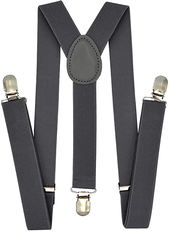 Trilece Kids Boys Suspenders and Bow tie Sets - Adjustable Elastic Y Back and Strong Clips - 6 Months to 5 Feet Tall