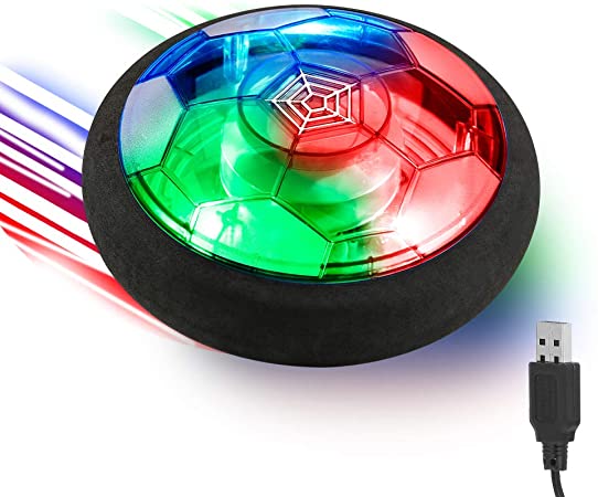 IROO Hover Soccer Toys, Rechargeable Air Power Ball, Kids Toy Indoor Floating with LED Lights and Upgraded Foam Bumper, for 3 4 5 6 Years Old Boy, Birthday, Christmas, Xmas