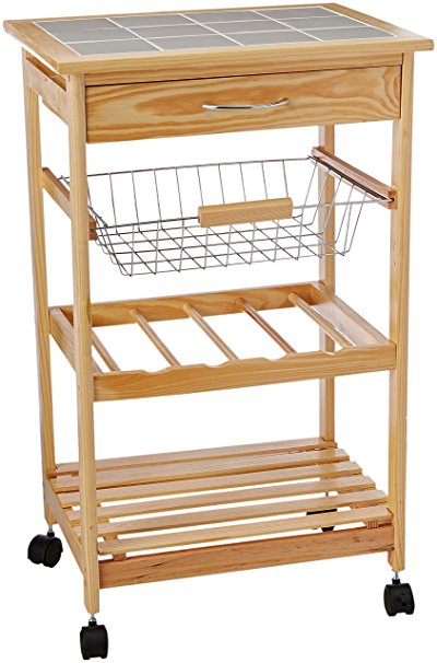 Organize It All Providence Kitchen Cart with Basket