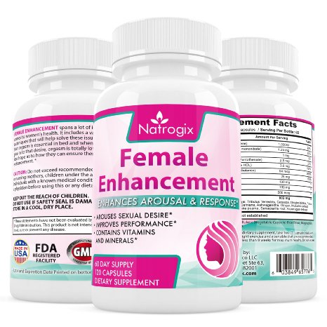 Natrogix Female Enhancement Pills - Advanced Proprietary Blend to Enhance Female Libido, Sexual Enhancement Formula to Boost Sex Drive & Pleasure, Made in USA (120 Capsules).