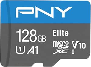 PNY 128GB Elite Mobile Accessories Class 10 U1 V10 A1 microSDXC Flash Memory Card - 100MB/s, Class 10, U1, V10, A1, Full HD, UHS-I, Micro SD