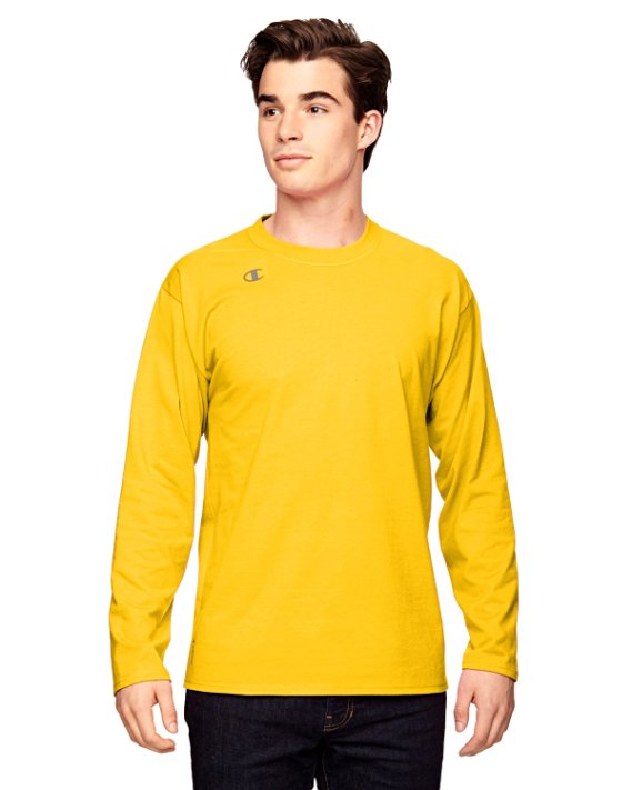 Champion mens Vapor Cotton Long-Sleeve T-Shirt (T390)