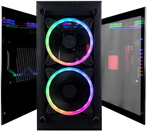 CUK Stratos Mini Gaming PC (Liquid Cooled Intel Core i9-9900KF, NVIDIA GeForce RTX 2080 Ti, 64GB RAM, 1TB NVMe SSD   1TB SSD, 650W Gold PSU, Z390 Motherboard) Tiny RGB Desktop Computer for Gamers