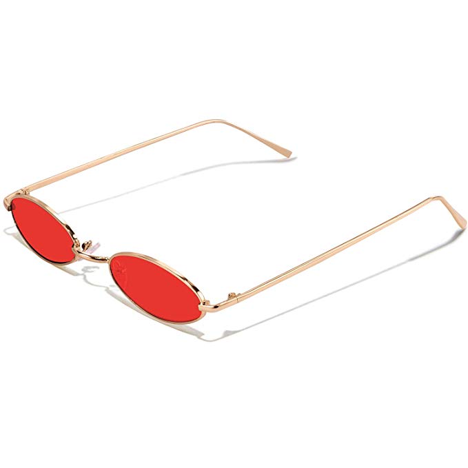 Vintage Oval Sunglasses For Women – Feirdio Small Metal Frame Candy Color 2265