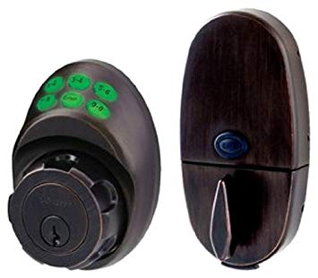 Master Lock DSKP0612P Keyless Electronic Keypad Deadbolt with Light Up Keypad and Schlage C Keyway, Aged Bronze