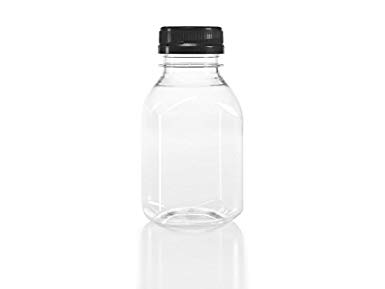 Clear Food Grade Plastic Juice Bottles 8 Oz with Cap 24/pack
