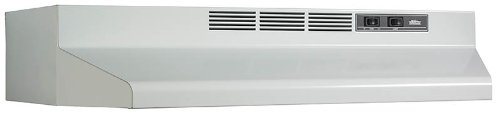 Broan F404201 Two-Speed Four-Way Convertible Range Hood, 42-Inch, White