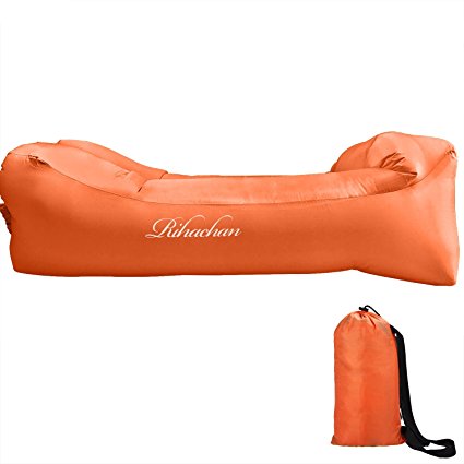 Inflatable Lounger, Inflatable Sofa, Fast Inflate by Wind or Air Pump, Perfect for Travelling, Camping, Hiking, Pool and Beach Parties, Lazy Hangout Couch Bed