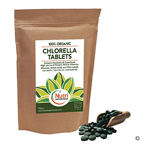 New Chlorella Tablets 1000 x 500mg, Organic Cracked Cell Premium Quality Algae, Vegan Protein High in Chlorophyll to Improve Digestion and Help Detox The Body (500g)