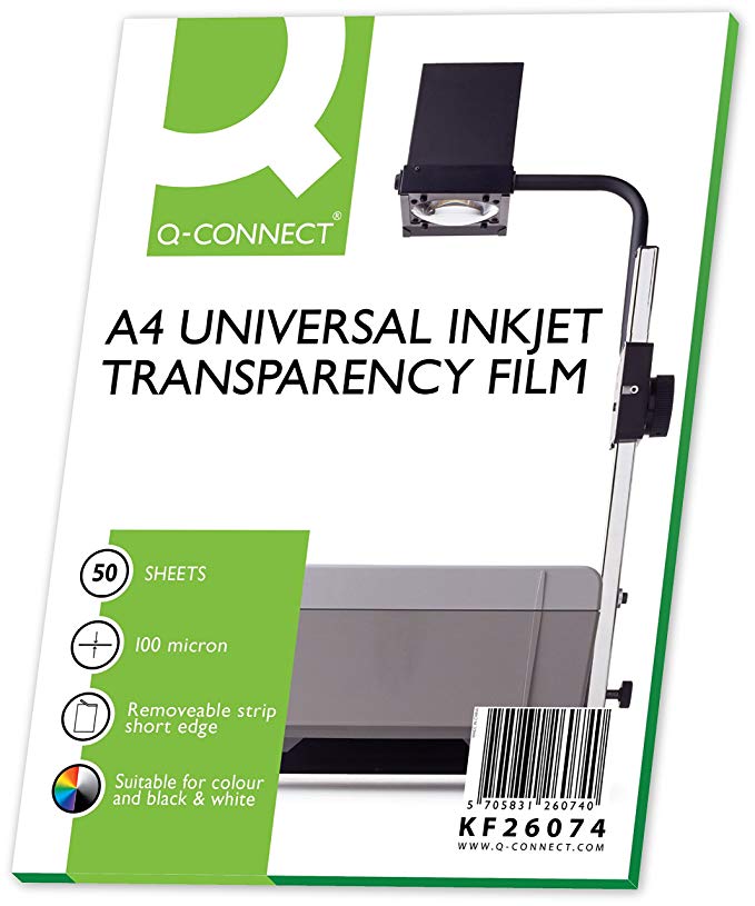 50 x A4 INKJET CLEAR PRINTER ACETATE FILM OHP SHEETS