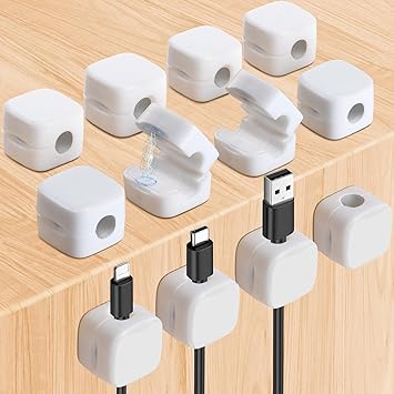 URAQT 12 Pack Magnetic Cord Holder Cable Clips Appliance Cord Organizer for Desk Cable Management Strong Adhesive Wire Cord Holder Keeper for Home Office Car Wall Nightstand Desk Cable Cord Organizer