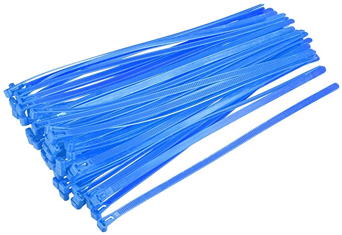 uxcell 40pcs Reusable Cable Ties 18 Inch x 0.3 Inch Adjustable Nylon Zip Ties Wraps Blue