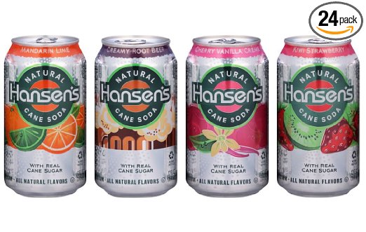 Hansen's Natural Cane Soda (Variety Pack, 12-Ounce Cans, Pack of 24)