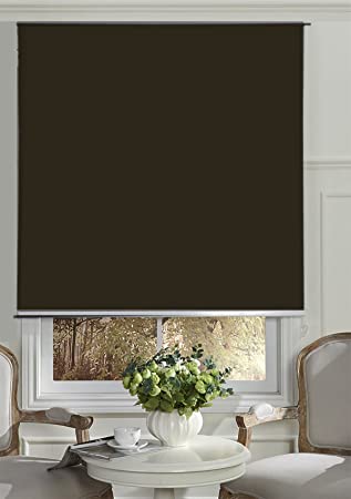 BERYHOME Cristal Blackout Cordless Room Darkening Roller Shades/Blinds. 20 Beautiful Colors Available. (W73''xH68'', Chocolate)
