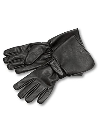 Milwaukee Motorcycle Clothing Company Men's Leather Gauntlet Riding Gloves (Black, Medium)