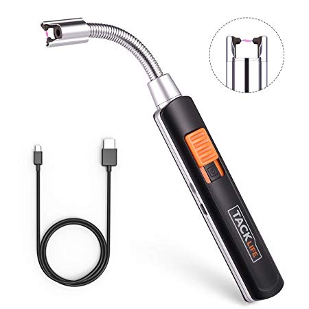 Lighter, Candle Lighter, 360° Long Flexible Neck USB Rechargeable Candle Lighter, Windproof for Candles,BBQ, Fireworks ELY02