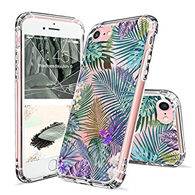 iPhone 7 Case, Clear iPhone 7 Case, MOSNOVO Tropical Palm Tree Leaves Clear Design Printed Transparent Plastic Hard Back Phone Case with Soft TPU Bumper Protective Cover for Apple iPhone 7 (4.7 Inch)