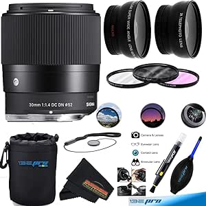 Sigma 30mm f/1.4 DC DN Contemporary Lens for Sony E-Mount Cameras   Sunshine Photo Basic Bundle