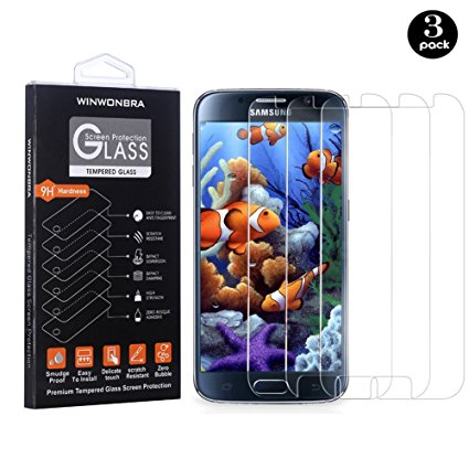 Samsung Galaxy S6 Screen Protector, WINWONBRA[3 PACK]0.26mm 9H Tempered Glass Screen Protector for Samsung Galaxy S6 [Lifetime Warranty]