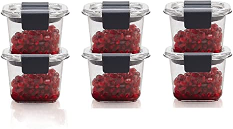 Rubbermaid Brilliance Food Storage Container, Mini, 0.5 Cup Clear (6 Pack)