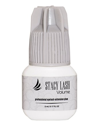 VOLUME Eyelash Extension Glue Stacy Lash 5 ml / 3 Seconds Drying time / Retention 5-6 Weeks / Professional Use Only Strong Black Adhesive for Individual Semi-Permanent Extensions Supplies / Latex Free