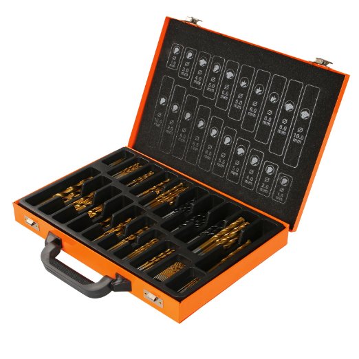 Timbertech Spiral Drill Bits with Case (Set of 120) DIY Repair Tool Kit (1-10 mm)