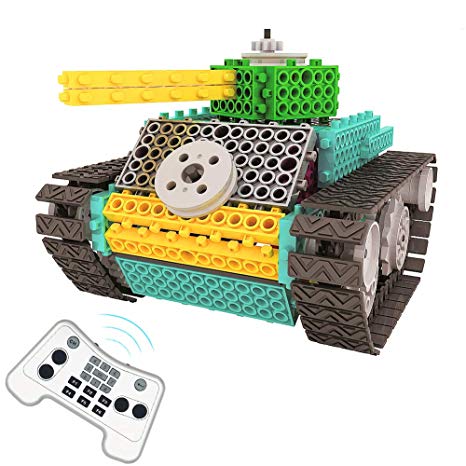 PETUOL Remote Control Building Kits, 145PCS STEM Remote Control Building Building Blocks Christmas Toys for Boys Girls Age 5 6 7 8 9 10 Gift - DIY Tank Robot Fun for Kids Toys