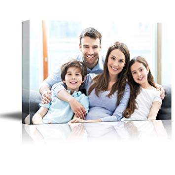 SIGNFORD Custom Canvas Prints, Family Personalized Poster Wall Art with Your Photos Wood Frame Digitally Printed - 16"x24"