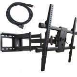 VideoSecu Articulating Full Motion TV Wall Mount Bracket for most 32-70 LED LCD Plasma HDTV up to 165 lbs with VESA 684x400 600x400 400x400 200x200mm Dual Arm pulls out up to 25 Leveling Adjustments A37