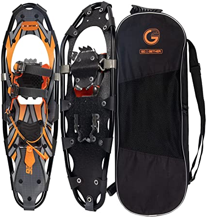 G2 21/25/30 Inches Light Weight Snowshoes for Women Men Youth, Set with Carrying Bag, Special EVA Padded Ratchet Binding, Heel Lift, Toe Box, Orange/Blue/Red Available