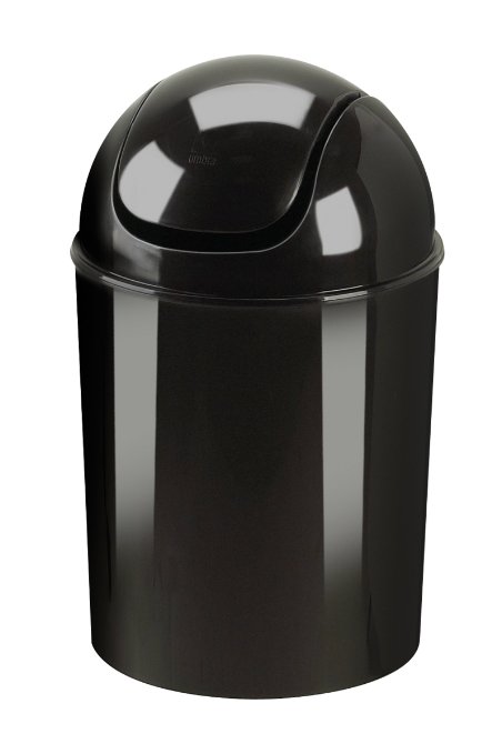 Umbra Mini Waste Can, 1-1/2 Gallon with Swing Lid, Black