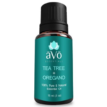 āVō Skin Tag Removal, Ringworm Treatment, Toenail Fungus, and Psoriasis Blend - Pure Tea Tree Oil and Oregano Oil - 100% Therapeutic Grade Essential Oil - 15ml