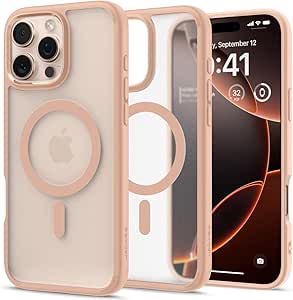 Spigen Ultra Hybrid MagFit Designed for iPhone 16 Pro Max Case [Anti-Yellowing] [Military-Grade Protection] Compatible with MagSafe - Frost Rose Titanium