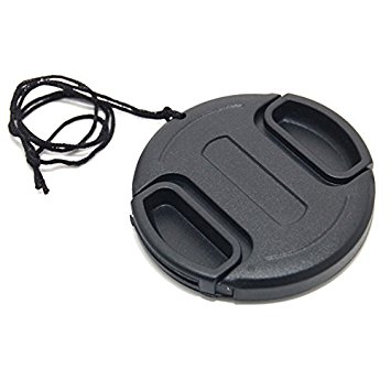 JJC 55mm Plastic Snap-on Lens Cap with lens cap keeper for Cameras and Camcorders - Canon, Leica, Nikon, Olympus, Panasonic, Pentax, Samsung, Sigma, Sony etc.