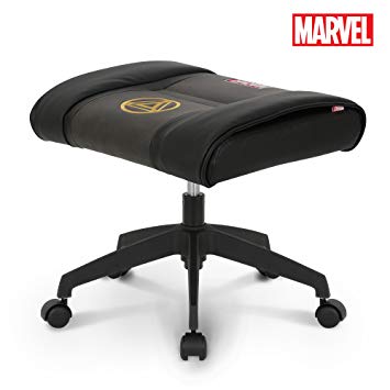 Marvel Licensed Gaming Stool w/Wheel : Premium Leather Ottoman Footstool Chair Height Adjustable Footrest Gaming Seat Pouf Furniture Makeup Chair, Neo Chair (Iron Man Black)
