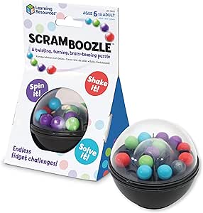 Learning Resources Scramboozle Puzzle Ball - 3D Brain Teasers and Puzzle Games for Kids and Adults, Puzzle Sort Ball Game, Travel Games for Ages 6