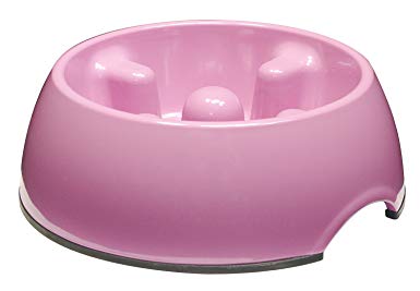 Dogit Go Slow Anti-Gulping Dog Bowl, Pink, X-Small