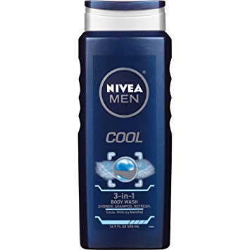 NIVEA Men Cool 3-in-1 Body Wash 16.9 Fluid Ounce