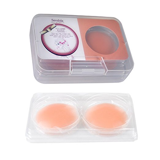 Sendida 2 Pairs of Nipple Covers - Reusable Adhesive Silicone Pasties Breast Petals