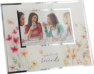 Pavilion - Friends - Mirror Glass Photo Frame - Holds 6 x 4-Inches Photo, Friend Picture Frame, Best Friend Gift, Gift Ideas For Sister, 1 Count, 9.25 x 7.25-Inches Overall in Size