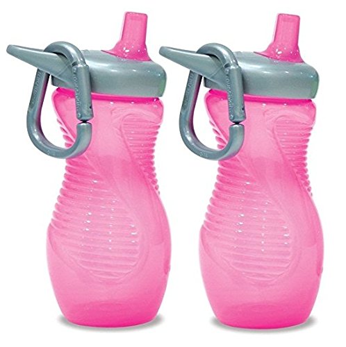 Munchkin Mighty Grip 12oz Toddler Sports Bottle, Pink, 2-Pack