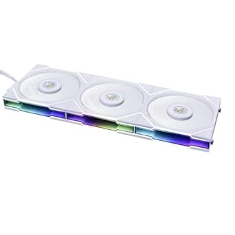 Lian Li UNI FAN TL 120 -Daisy -Chain Style- LCP Fan Blades- Triple Pack- White - with Controller - (12TL3W.US)