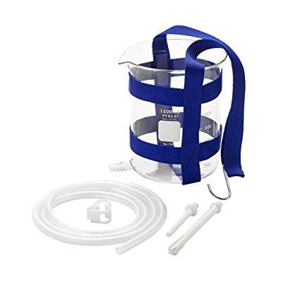Purelife Glass Enema Bucket Kit- 1 Qt- 100% Glass with Glass Connector - No Toxic Plastic Hose Connector - Perfect for Gerson Therapy and Coffee Enemas